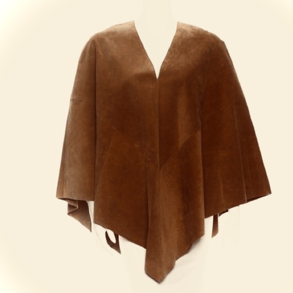 Theory Jackets & Blazers - Theory] Dark Chocolate Leather Cape Poncho Jacket